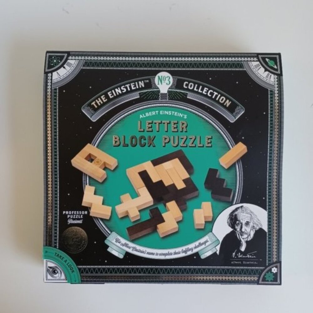 Professor Puzzle Einstein Collection Letter Blocks 3D Brain Teaser 12 Challenges - Picture 5 of 8